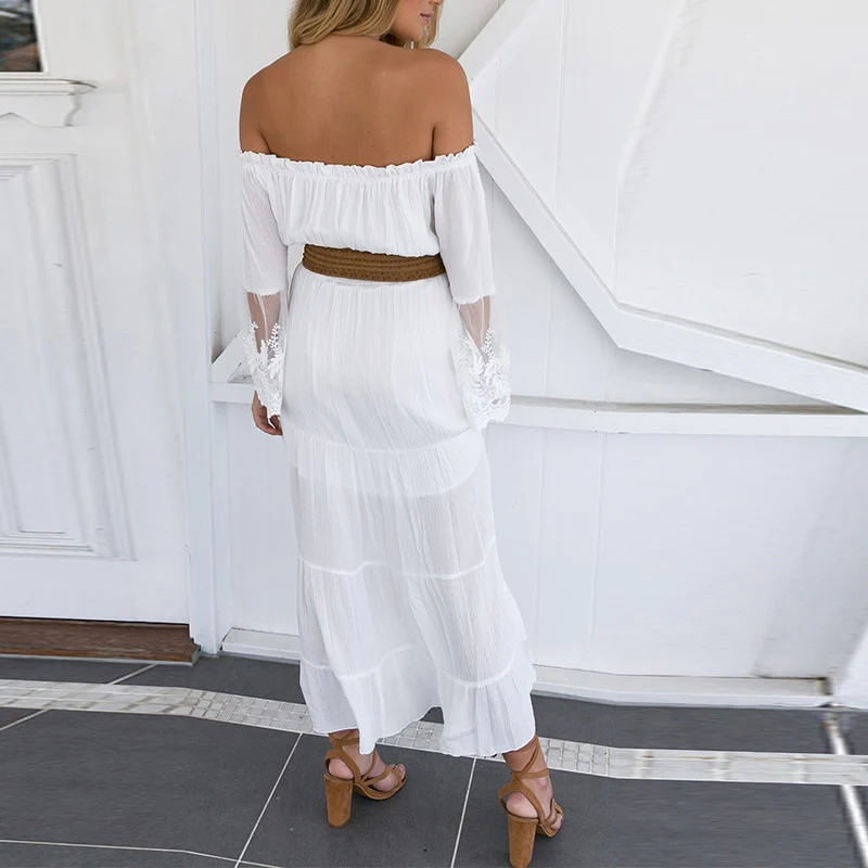 Edie boho off-the-shoulder lace maxi dressDRESSES