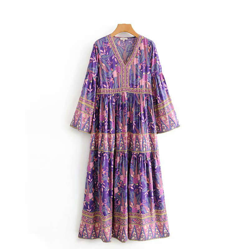 Wildflower boho floral-print midi dressDRESSES