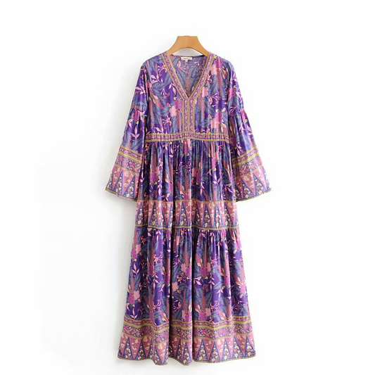 Wildflower boho floral-print midi dressDRESSES