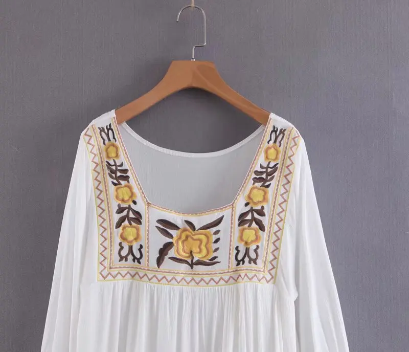 Siara boho lantern embroidered dress
