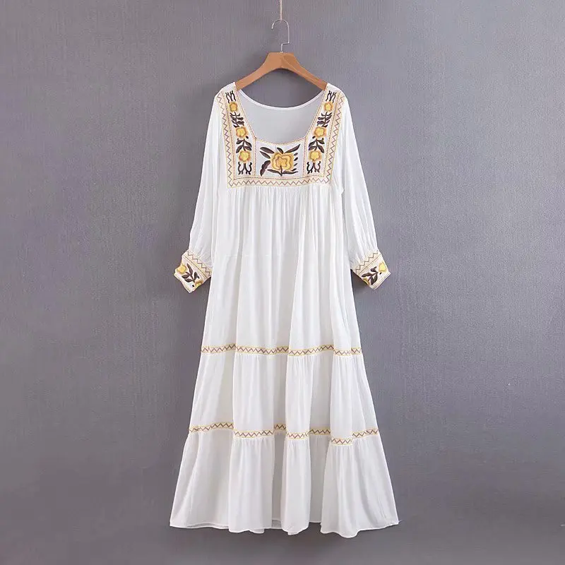 Siara boho lantern embroidered dress