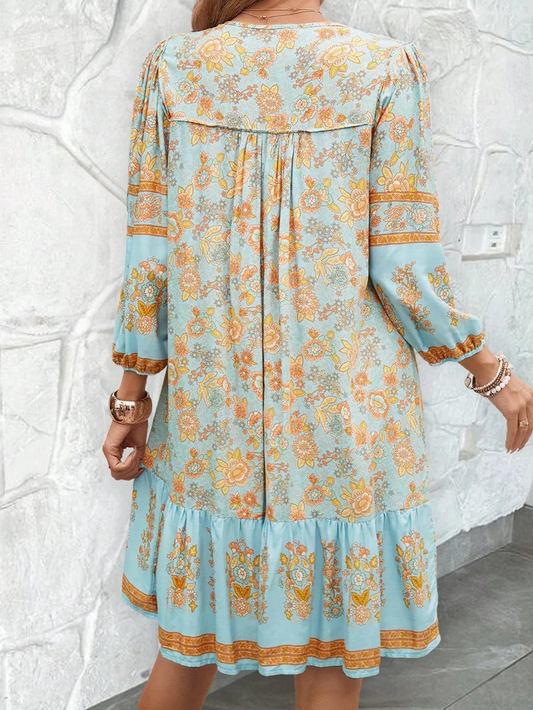 Sol cotton-blend blue boho dress/tunic