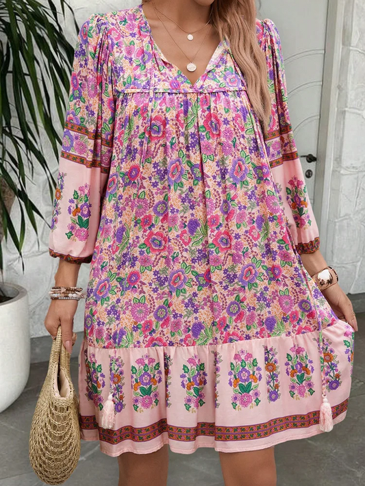 Sol cotton-blend pink boho dress/tunic