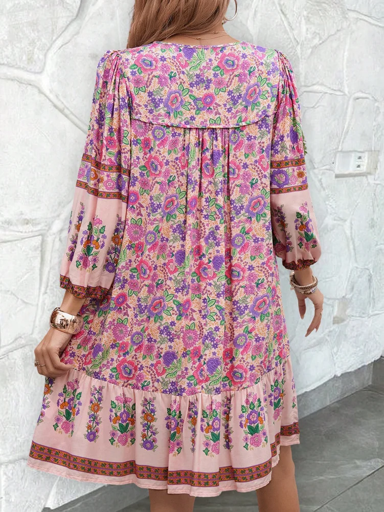 Sol cotton-blend pink boho dress/tunic