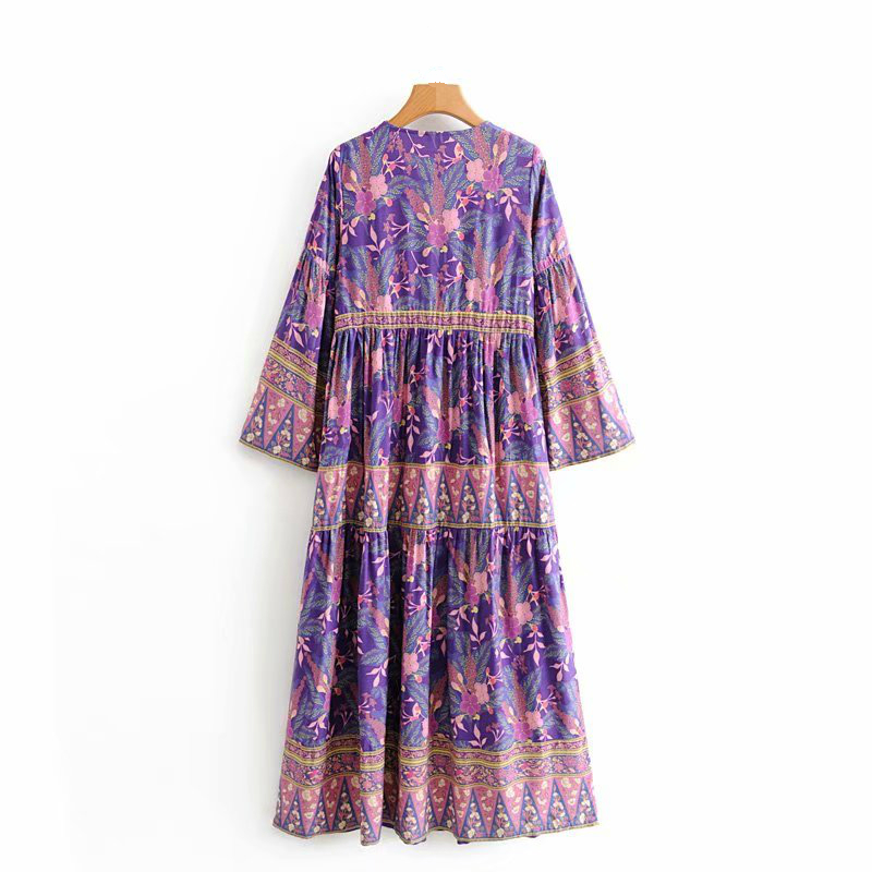 Wildflower boho floral-print midi dressDRESSES