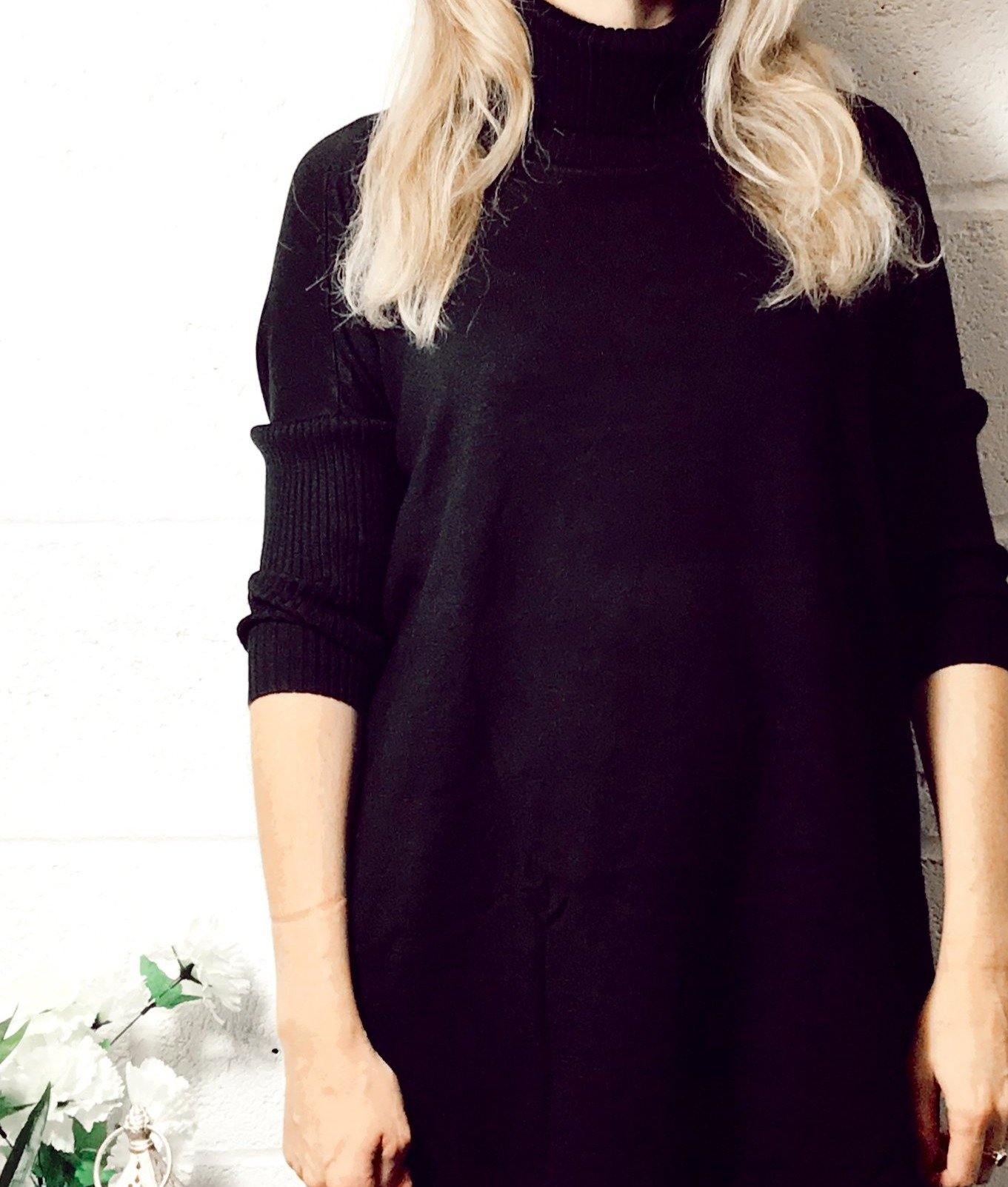 Edie roll-neck tassel trim poncho