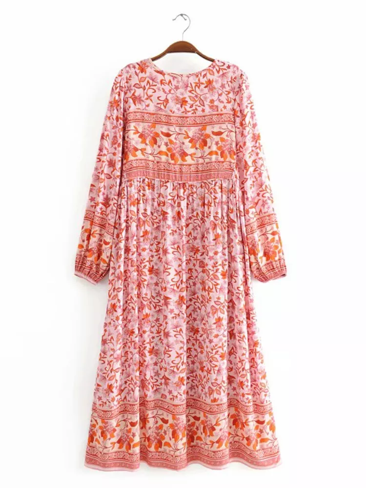Ada boho red floral-print dressDRESSES