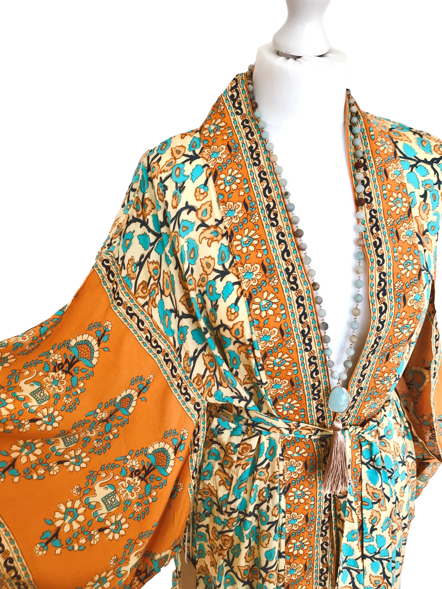 Ren floral-print bohemian kimono//cover-up//wrap dressKIMONO