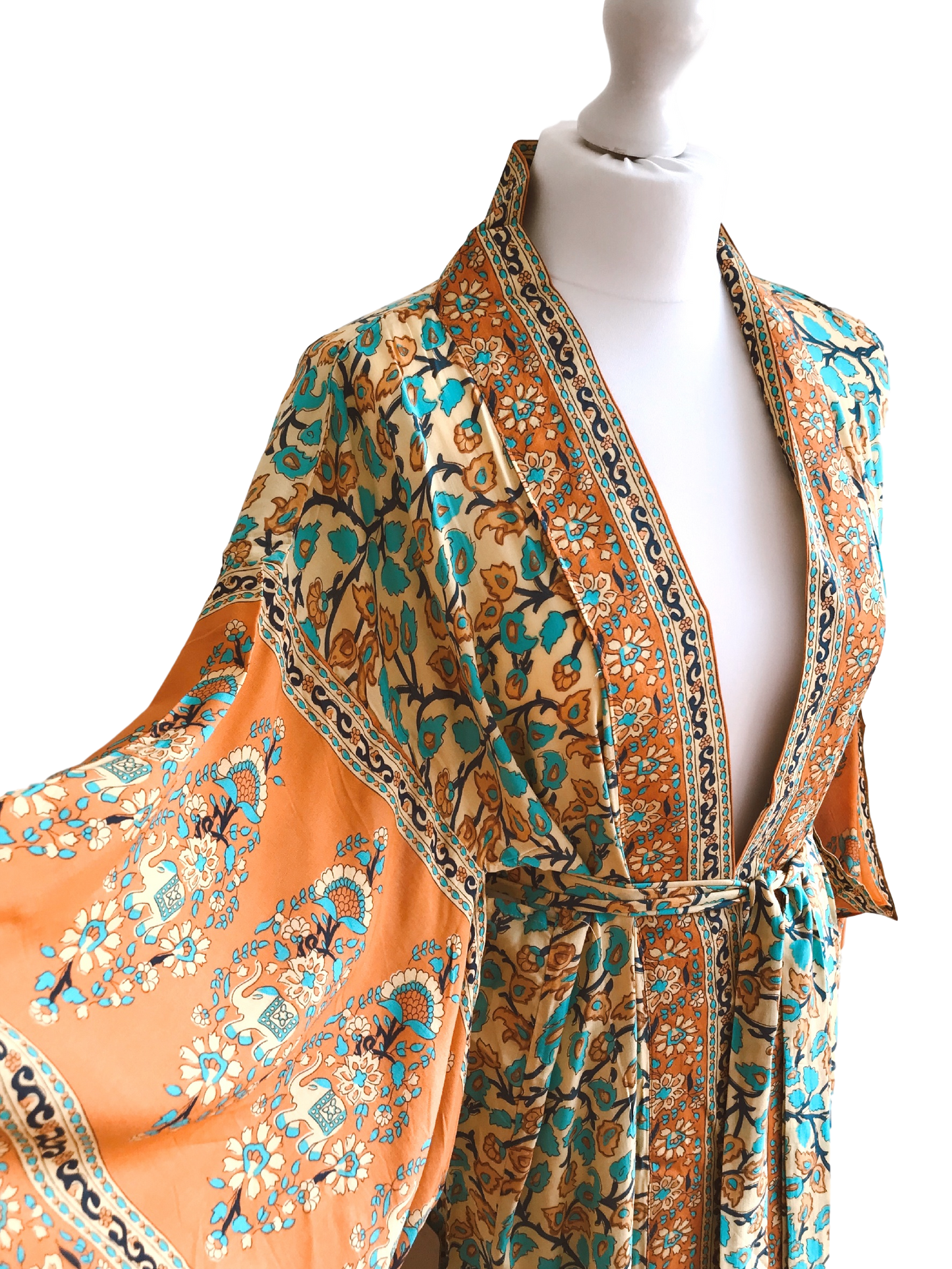 Ren floral-print bohemian kimono//cover-up//wrap dressKIMONO