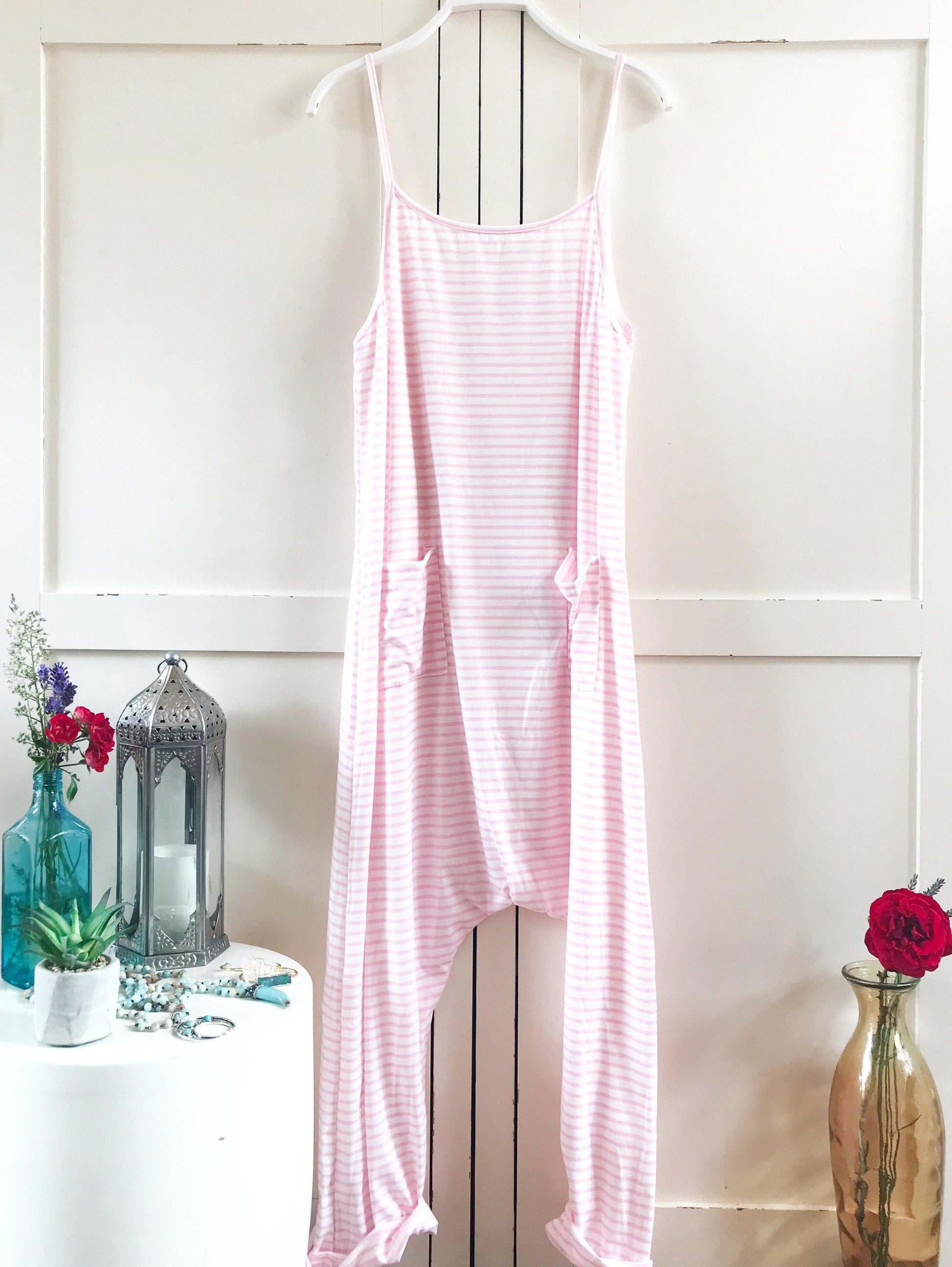 Eve striped jersey boho strappy harem jumpsuit//romperPLAYSUIT