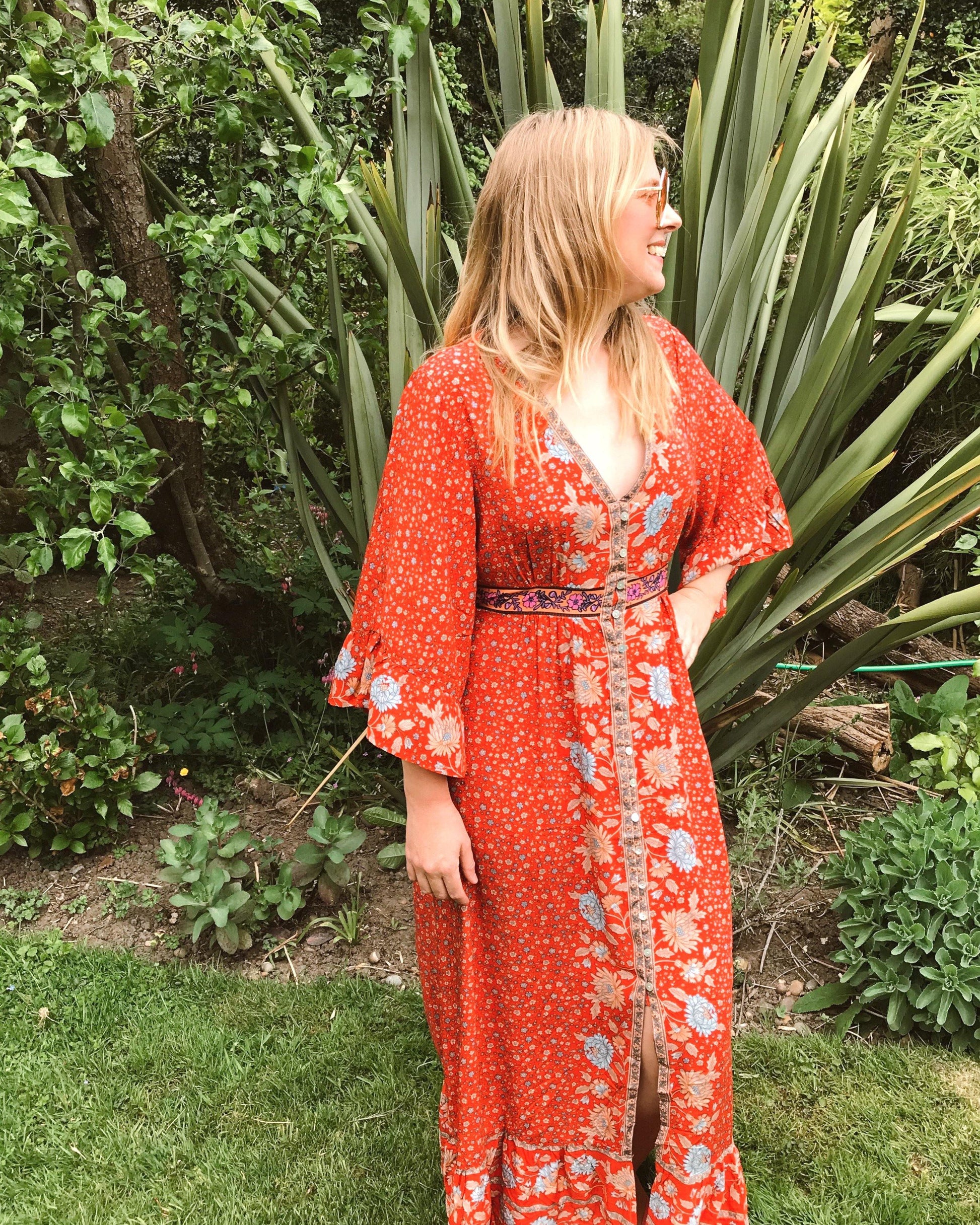 Lucy vintage-inspired boho floral-print dress//kimonoDRESSES