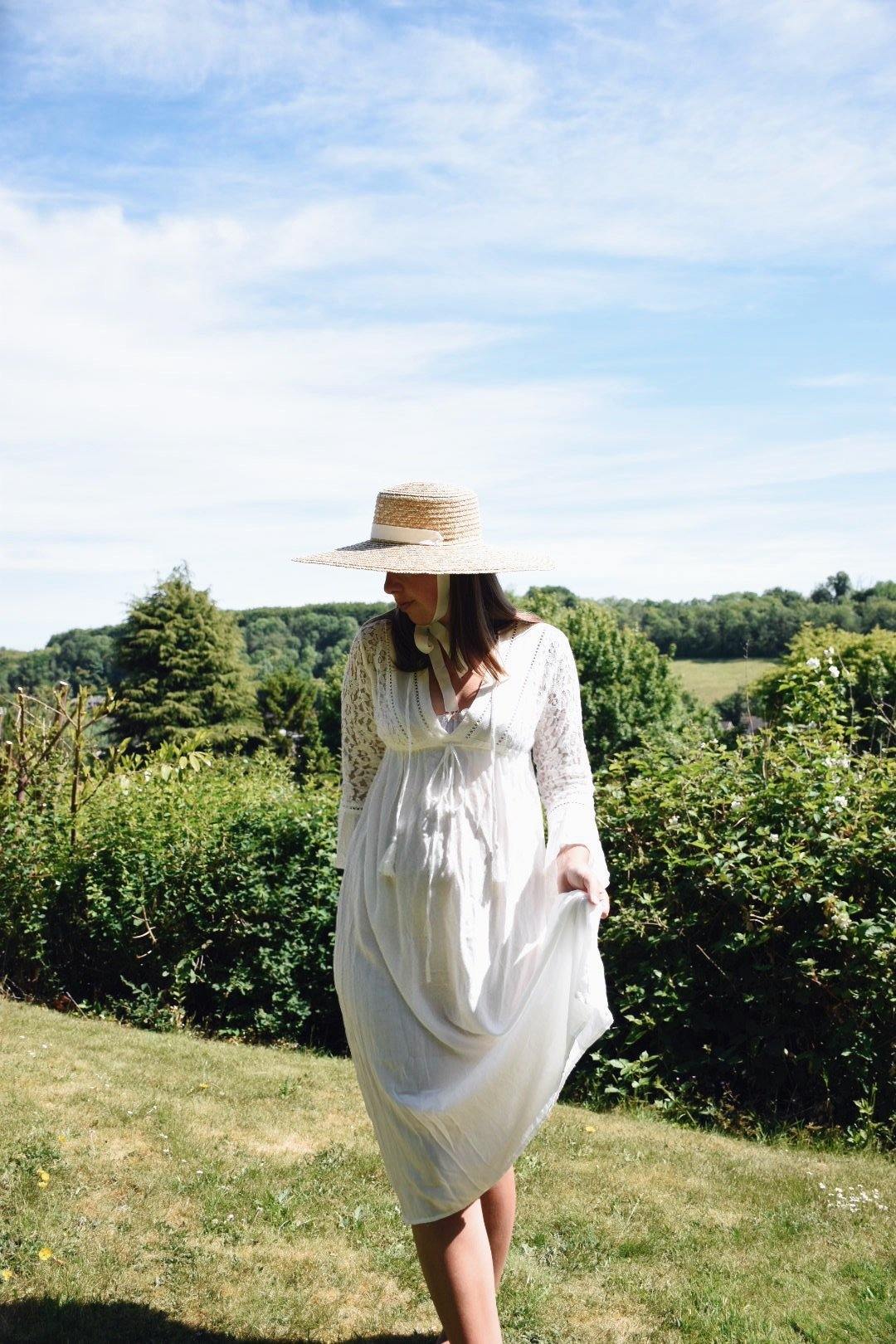 Boho cotton lace midi beach dress//kaftan//cover-upDRESSES