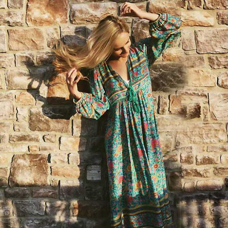 Joni boho floral-print midi dressDRESSES