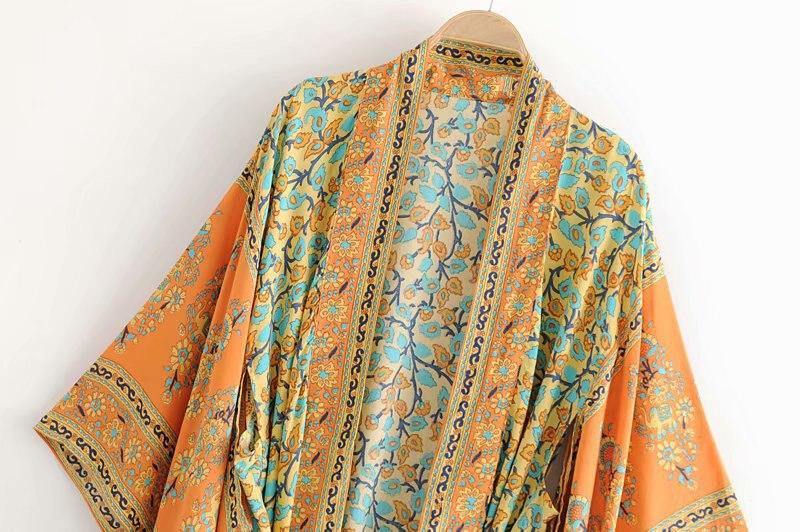 Ren floral-print bohemian kimono//cover-up//wrap dressKIMONO