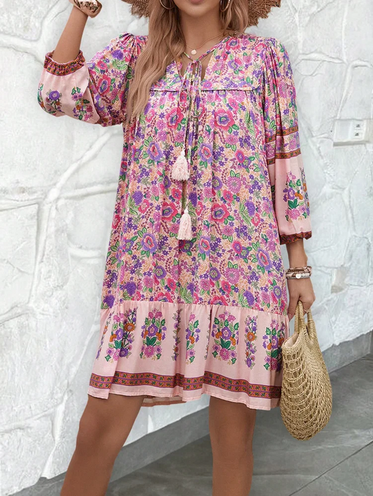 Sol cotton-blend pink boho dress/tunic