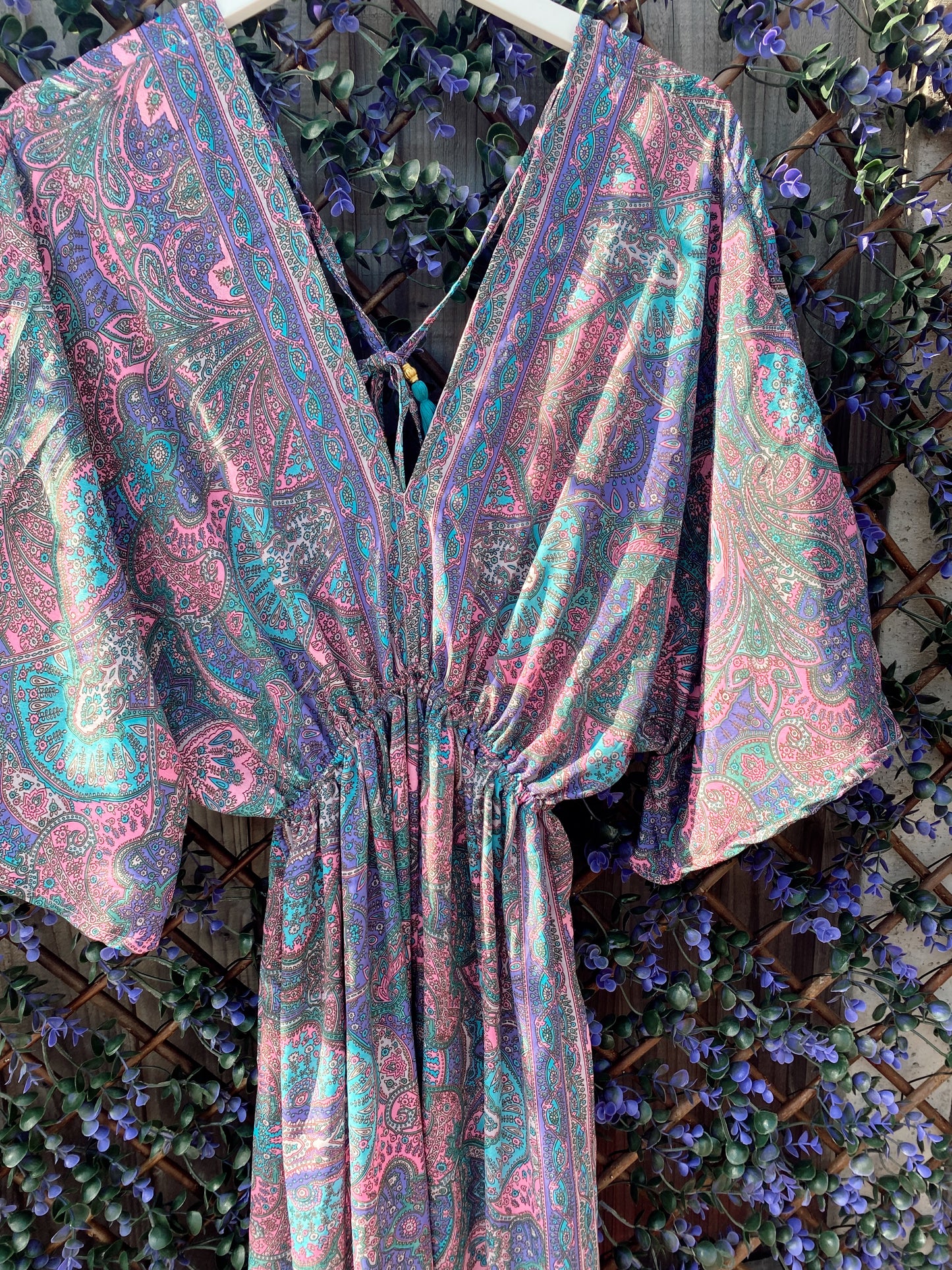 Cora lilac blue silk dress