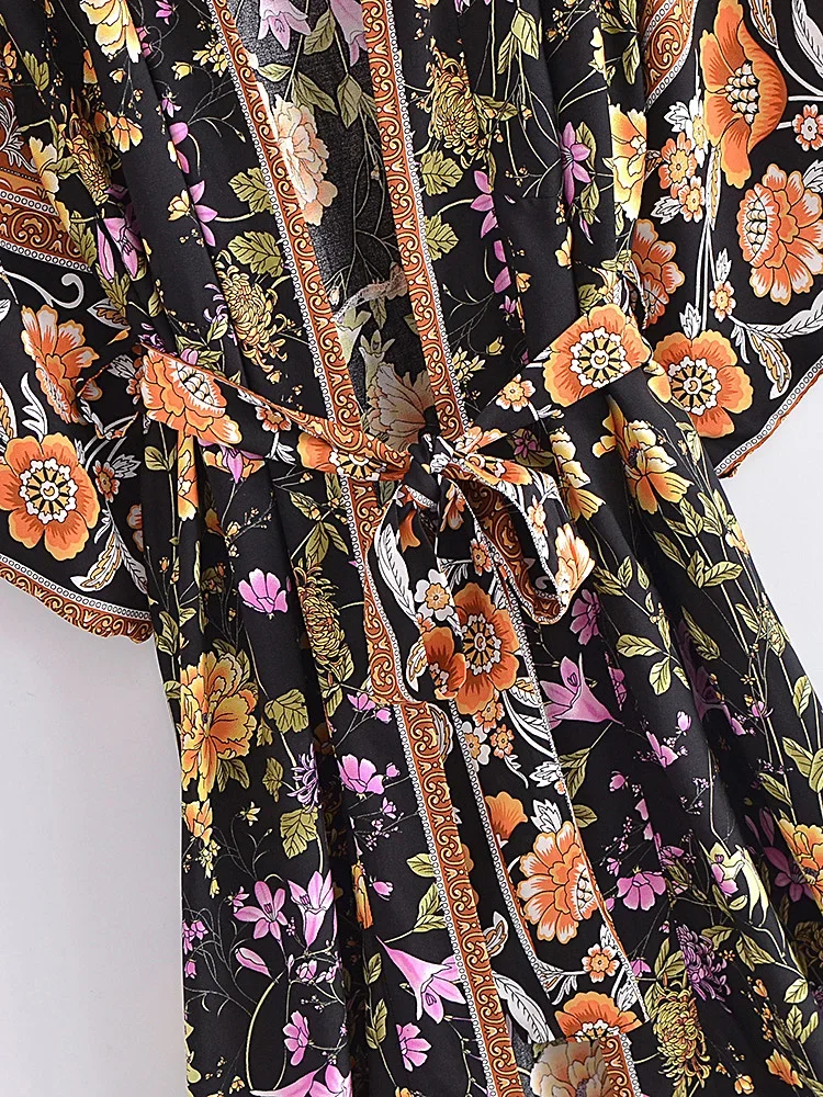 Maria floral-print boho kimono/cover-up