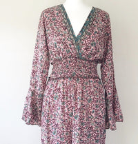 Flora pink floral-print silk jumpsuit free-size UK 8-14JUMPSUIT