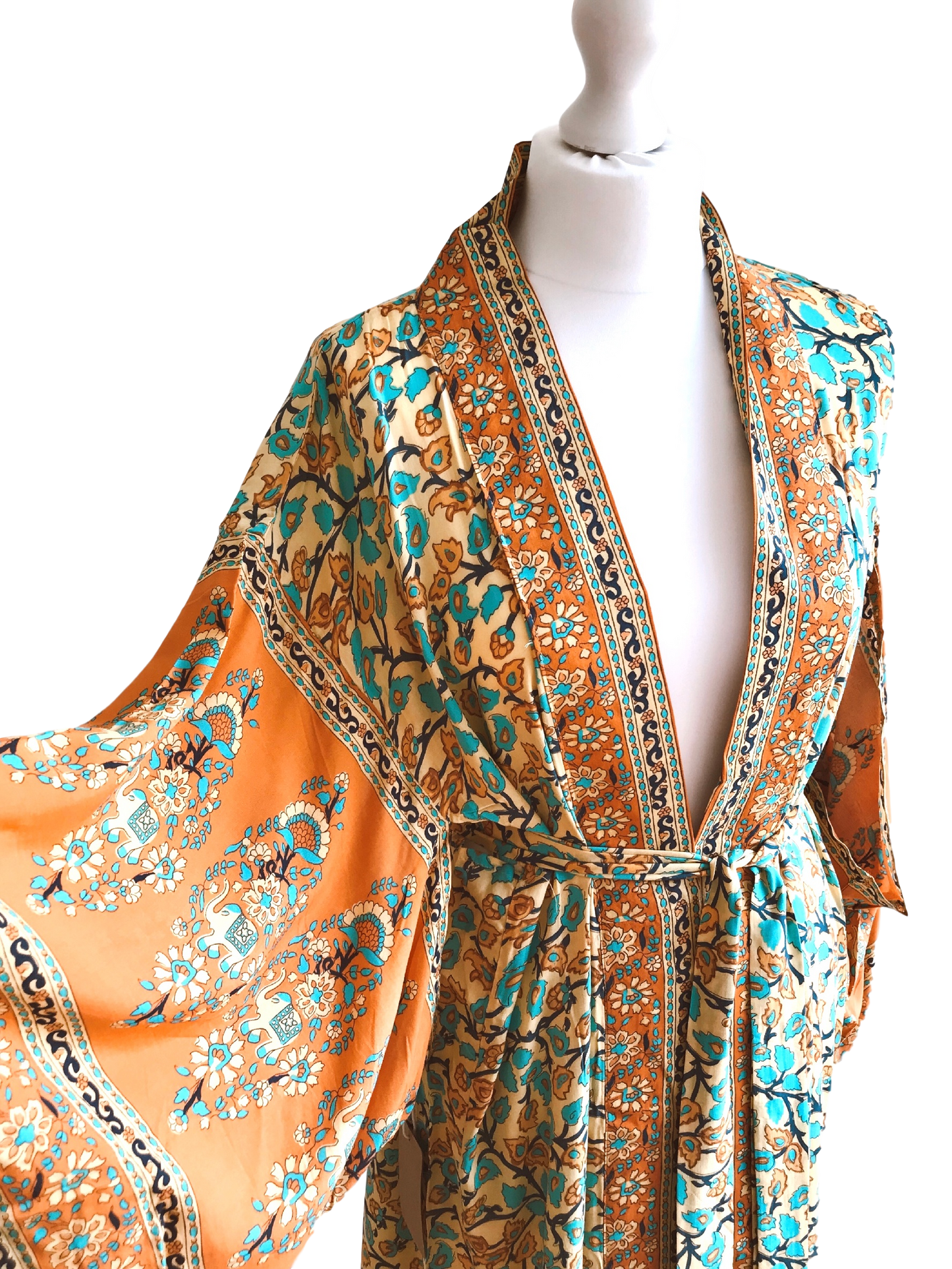 Ren floral-print bohemian kimono//cover-up//wrap dressKIMONO