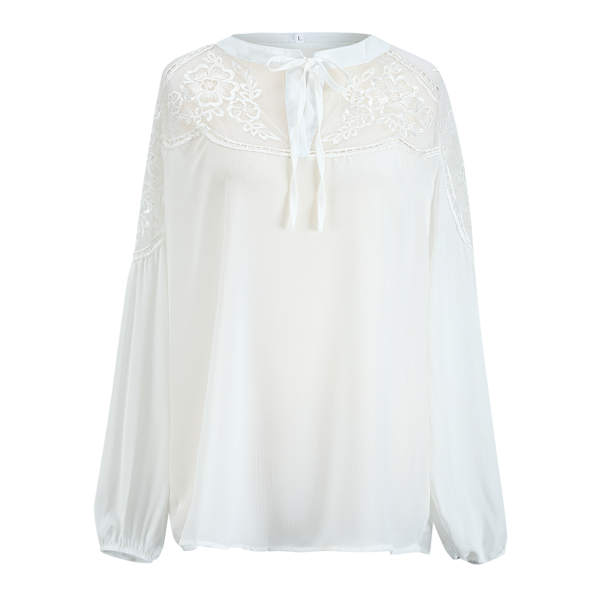 Boho white lace blouse free size Uk8-14blouse