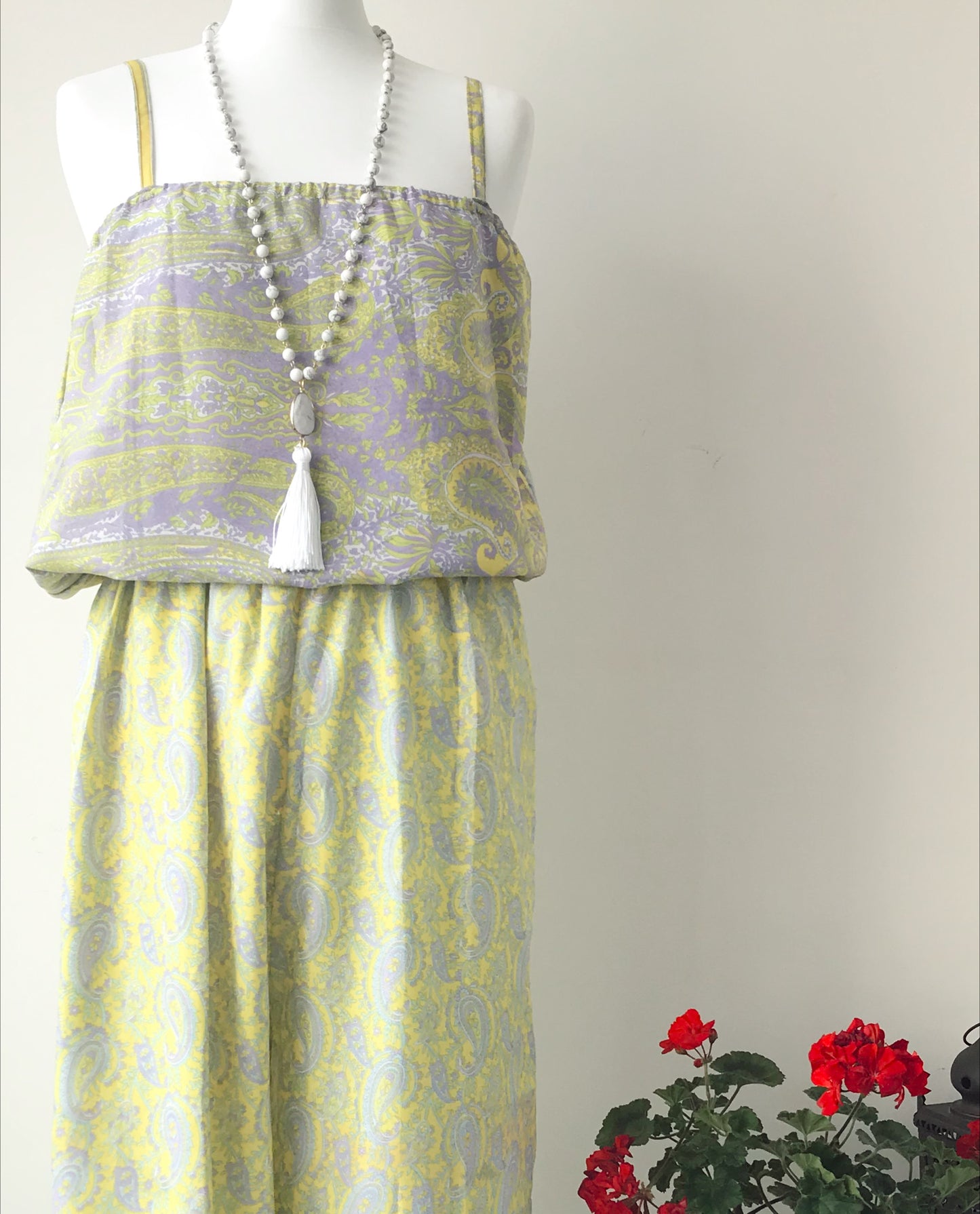 Layla yellow/lilac paisley-print silk jumpsuit free-sizeDRESSES
