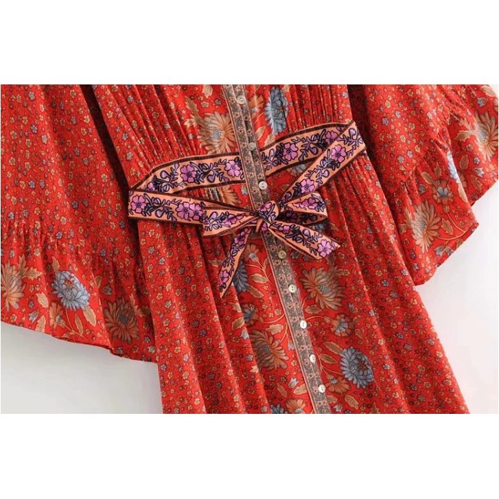 Lucy vintage-inspired boho floral-print dress//kimonoDRESSES