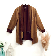 Faux-suede boho waterfall tan jacketJACKET